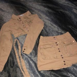 Cargo two piece skirt set ⌛️